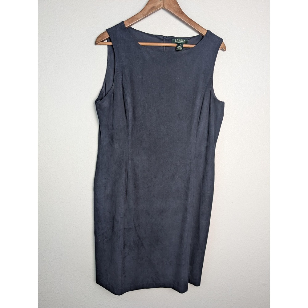 Lauren Ralph Lauren‎ Dress Womens 14 Blue Sheath Knee Length Business Workwear